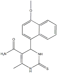 4-(4-methoxy-1-naphthyl)-6-methyl-2-thioxo-1,2,3,4-tetrahydro-5-pyrimidinecarboxamide Struktur