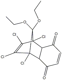 1,8,9,10-tetrachloro-11,11-diethoxytricyclo[6.2.1.0~2,7~]undeca-4,9-diene-3,6-dione Struktur