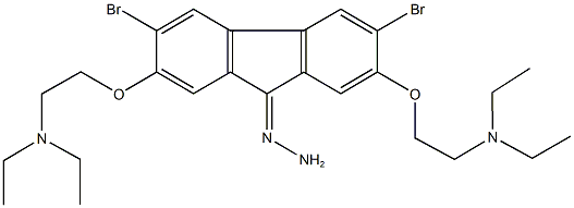 3,6-dibromo-2,7-bis[2-(diethylamino)ethoxy]-9H-fluoren-9-one hydrazone Struktur