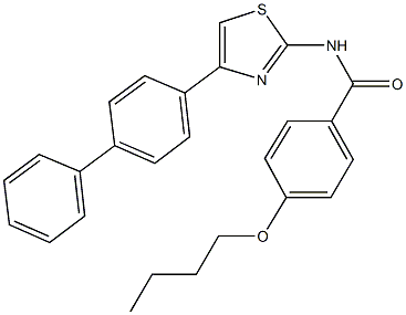 N-(4-[1,1'-biphenyl]-4-yl-1,3-thiazol-2-yl)-4-butoxybenzamide Struktur