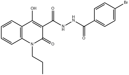 N'-(4-bromobenzoyl)-4-hydroxy-2-oxo-1-propyl-1,2-dihydro-3-quinolinecarbohydrazide Struktur