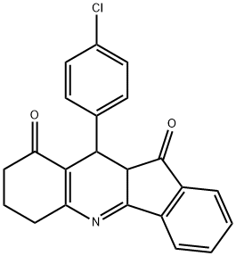 10-(4-chlorophenyl)-7,8,10,10a-tetrahydro-6H-indeno[1,2-b]quinoline-9,11-dione Struktur