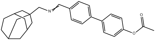 4'-{[(tricyclo[4.3.1.1~3,8~]undec-1-ylmethyl)imino]methyl}[1,1'-biphenyl]-4-yl acetate Struktur