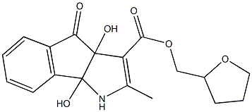 tetrahydro-2-furanylmethyl 3a,8b-dihydroxy-2-methyl-4-oxo-1,3a,4,8b-tetrahydroindeno[1,2-b]pyrrole-3-carboxylate Struktur