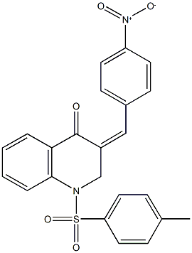 3-{4-nitrobenzylidene}-1-[(4-methylphenyl)sulfonyl]-2,3-dihydro-4(1H)-quinolinone Struktur