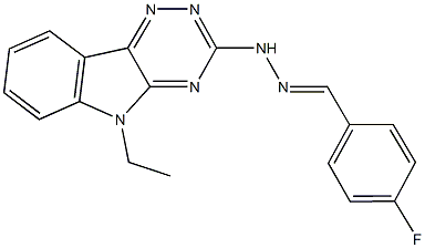 4-fluorobenzaldehyde (5-ethyl-5H-[1,2,4]triazino[5,6-b]indol-3-yl)hydrazone Struktur