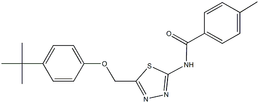 N-{5-[(4-tert-butylphenoxy)methyl]-1,3,4-thiadiazol-2-yl}-4-methylbenzamide Struktur