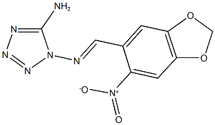 5-amino-1-[({6-nitro-1,3-benzodioxol-5-yl}methylene)amino]-1H-tetraazole Struktur