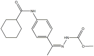 methyl 2-(1-{4-[(cyclohexylcarbonyl)amino]phenyl}ethylidene)hydrazinecarboxylate Struktur