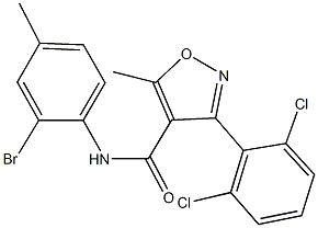 N-(2-bromo-4-methylphenyl)-3-(2,6-dichlorophenyl)-5-methyl-4-isoxazolecarboxamide Struktur