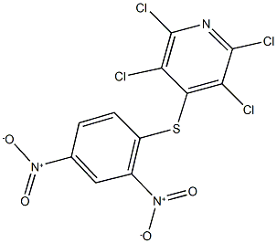 4-({2,4-bisnitrophenyl}sulfanyl)-2,3,5,6-tetrachloropyridine Struktur