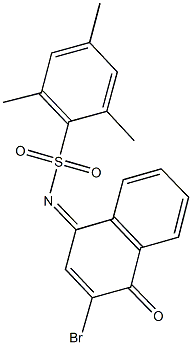 N-(3-bromo-4-oxo-1(4H)-naphthalenylidene)-2,4,6-trimethylbenzenesulfonamide Struktur