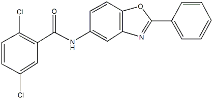 2,5-dichloro-N-(2-phenyl-1,3-benzoxazol-5-yl)benzamide Struktur