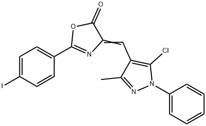 4-[(5-chloro-3-methyl-1-phenyl-1H-pyrazol-4-yl)methylene]-2-(4-iodophenyl)-1,3-oxazol-5(4H)-one Struktur