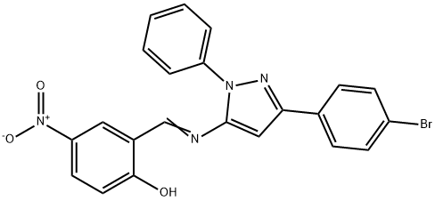 2-({[3-(4-bromophenyl)-1-phenyl-1H-pyrazol-5-yl]imino}methyl)-4-nitrophenol Struktur