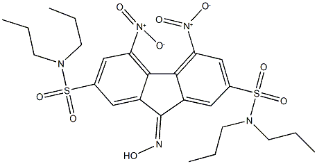 9-(hydroxyimino)-4,5-bisnitro-N~2~,N~2~,N~7~,N~7~-tetrapropyl-9H-fluorene-2,7-disulfonamide Struktur