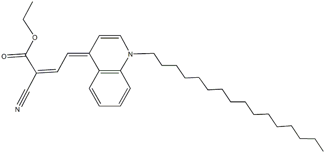 ethyl 2-cyano-4-(1-hexadecyl-4(1H)-quinolinylidene)-2-butenoate Struktur