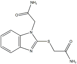 2-{[1-(2-amino-2-oxoethyl)-1H-benzimidazol-2-yl]sulfanyl}acetamide Struktur