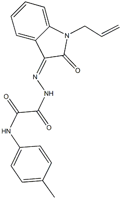 2-[2-(1-allyl-2-oxo-1,2-dihydro-3H-indol-3-ylidene)hydrazino]-N-(4-methylphenyl)-2-oxoacetamide Struktur