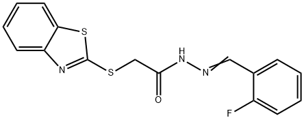 2-(1,3-benzothiazol-2-ylsulfanyl)-N'-(2-fluorobenzylidene)acetohydrazide Struktur