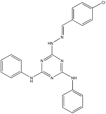 4-chlorobenzaldehyde (4,6-dianilino-1,3,5-triazin-2-yl)hydrazone Struktur