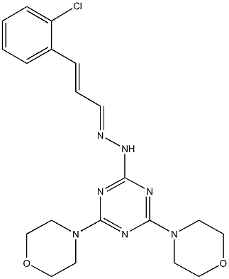 3-(2-chlorophenyl)acrylaldehyde [4,6-di(4-morpholinyl)-1,3,5-triazin-2-yl]hydrazone Struktur