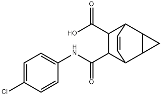 7-[(4-chloroanilino)carbonyl]tricyclo[3.2.2.0~2,4~]non-8-ene-6-carboxylic acid Struktur