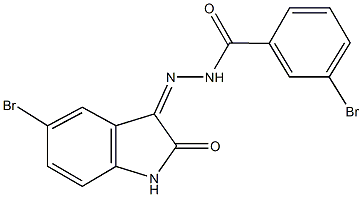 3-bromo-N'-(5-bromo-2-oxo-1,2-dihydro-3H-indol-3-ylidene)benzohydrazide Struktur