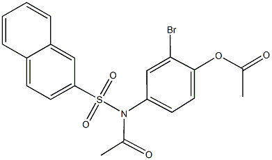 4-[acetyl(2-naphthylsulfonyl)amino]-2-bromophenyl acetate Struktur