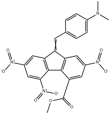 methyl 9-[4-(dimethylamino)benzylidene]-2,5,7-trisnitro-9H-fluorene-4-carboxylate Struktur