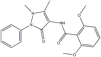 N-(1,5-dimethyl-3-oxo-2-phenyl-2,3-dihydro-1H-pyrazol-4-yl)-2,6-dimethoxybenzamide Struktur