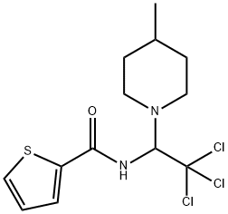 N-[2,2,2-trichloro-1-(4-methyl-1-piperidinyl)ethyl]-2-thiophenecarboxamide Struktur