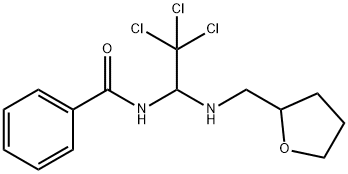 N-{2,2,2-trichloro-1-[(tetrahydrofuran-2-ylmethyl)amino]ethyl}benzamide Struktur