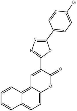 2-[5-(4-bromophenyl)-1,3,4-oxadiazol-2-yl]-3H-benzo[f]chromen-3-one Struktur