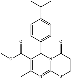 methyl 6-(4-isopropylphenyl)-8-methyl-4-oxo-3,4-dihydro-2H,6H-pyrimido[2,1-b][1,3]thiazine-7-carboxylate Struktur