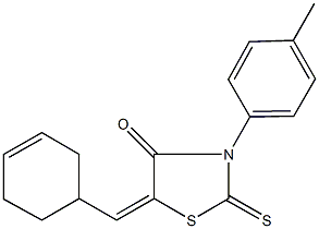 5-(3-cyclohexen-1-ylmethylene)-3-(4-methylphenyl)-2-thioxo-1,3-thiazolidin-4-one Struktur