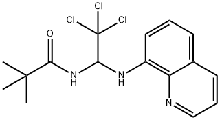 2,2-dimethyl-N-[2,2,2-trichloro-1-(8-quinolinylamino)ethyl]propanamide Struktur