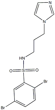 2,5-dibromo-N-[3-(1H-imidazol-1-yl)propyl]benzenesulfonamide Struktur