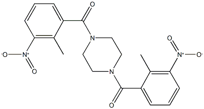 1,4-bis{3-nitro-2-methylbenzoyl}piperazine Struktur