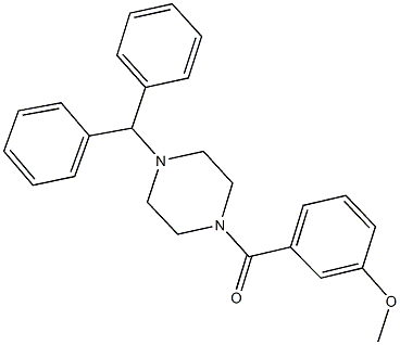 1-benzhydryl-4-(3-methoxybenzoyl)piperazine Struktur