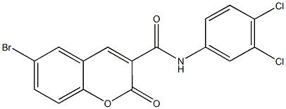 6-bromo-N-(3,4-dichlorophenyl)-2-oxo-2H-chromene-3-carboxamide Struktur