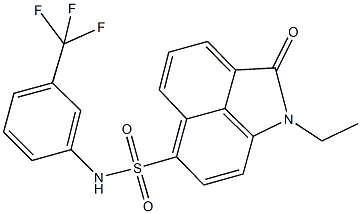 1-ethyl-2-oxo-N-[3-(trifluoromethyl)phenyl]-1,2-dihydrobenzo[cd]indole-6-sulfonamide Struktur