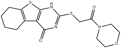 2-{[2-(4-morpholinyl)-2-oxoethyl]sulfanyl}-5,6,7,8-tetrahydro[1]benzothieno[2,3-d]pyrimidin-4(3H)-one Struktur