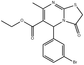 ethyl 5-(3-bromophenyl)-7-methyl-3-oxo-2,3-dihydro-5H-[1,3]thiazolo[3,2-a]pyrimidine-6-carboxylate Struktur