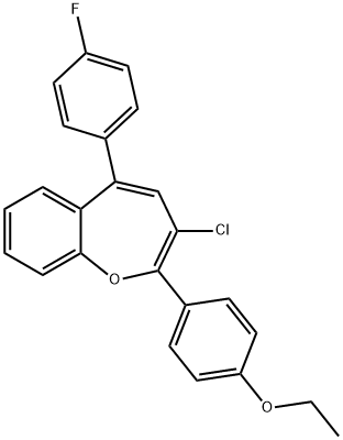 3-chloro-2-(4-ethoxyphenyl)-5-(4-fluorophenyl)-1-benzoxepine Struktur