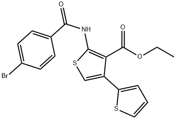 5-[(4-bromobenzoyl)amino]-4-(ethoxycarbonyl)-2',3-bithiophene Struktur