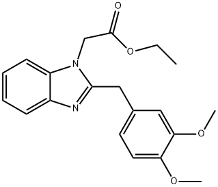 ethyl [2-(3,4-dimethoxybenzyl)-1H-benzimidazol-1-yl]acetate Struktur