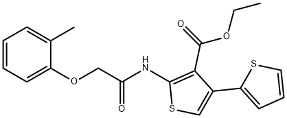 4-(ethoxycarbonyl)-5-{[(2-methylphenoxy)acetyl]amino}-2',3-bithiophene Struktur