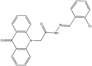 N'-(2-chlorobenzylidene)-2-(9-oxo-10(9H)-acridinyl)acetohydrazide Struktur