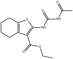 ethyl 2-{[(acetylamino)carbothioyl]amino}-4,5,6,7-tetrahydro-1-benzothiophene-3-carboxylate Struktur